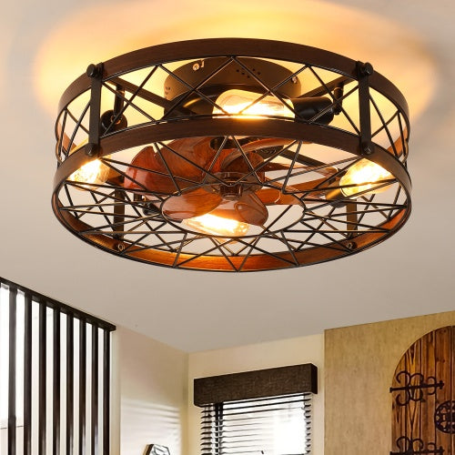 Cage Ceiling Fan With Light