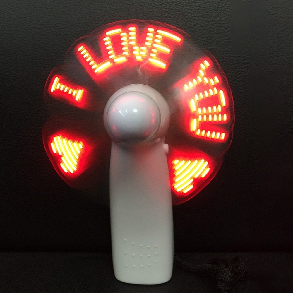 Portable LED Heart-Pattern Mini Fan
