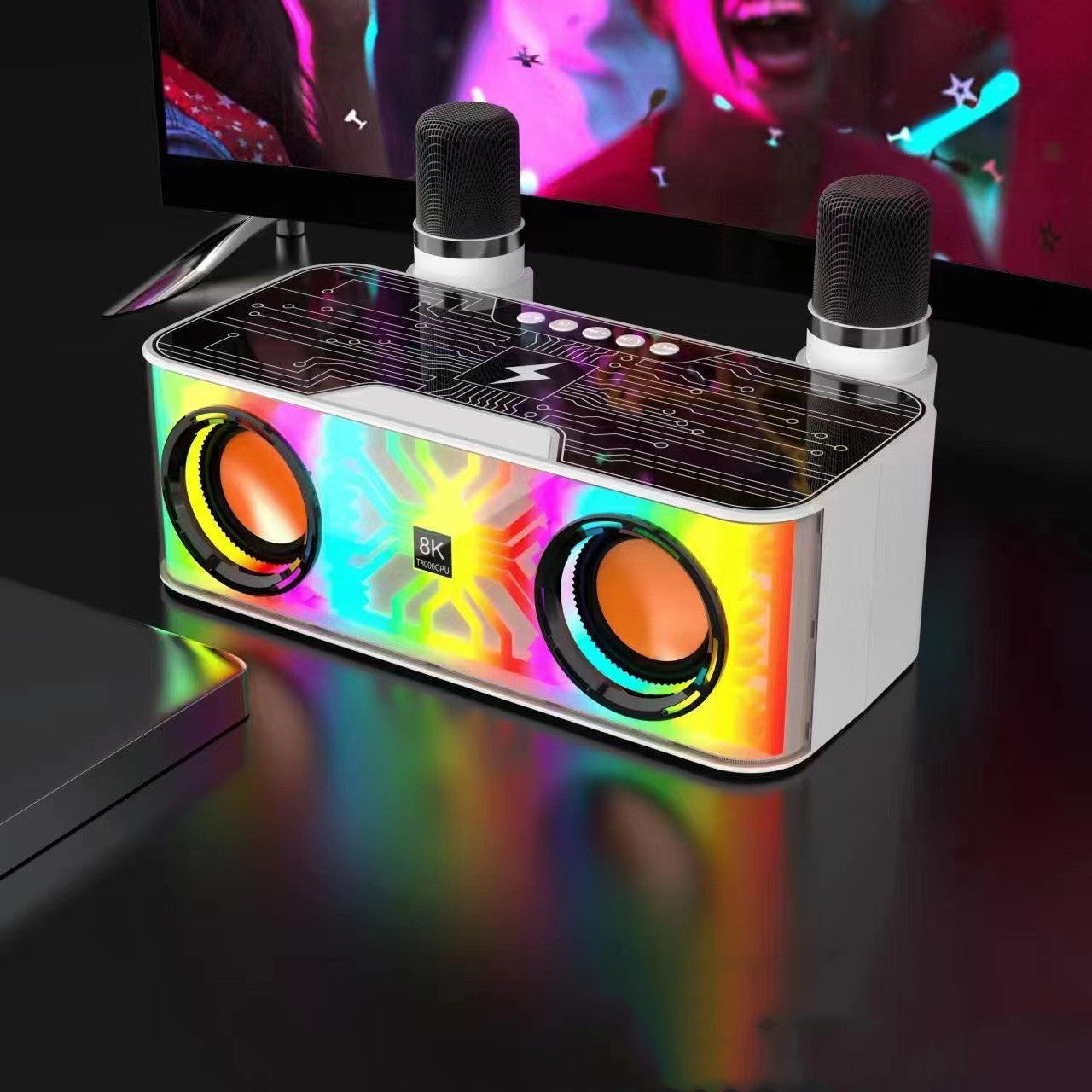 Colorful Light Bluetooth Speaker Dual Speaker Outdoor Wireless Charger
