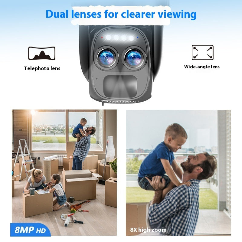 Solar 8x Zoom Camera Surveillance 4Gwifi Full Color Night Vision