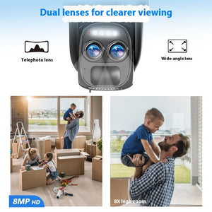 Solar 8x Zoom Camera Surveillance 4Gwifi Full Color Night Vision